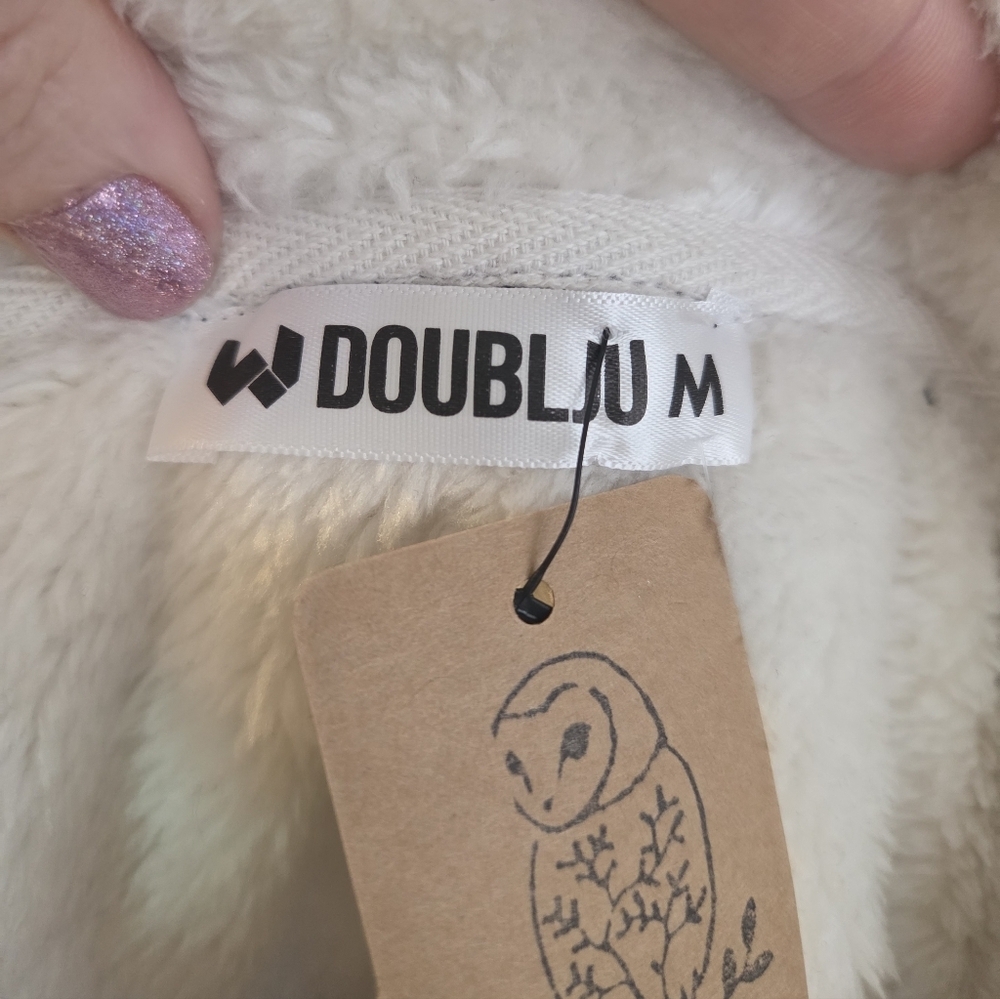 Doublju Black and White Sherpa Lined Jacket - Picture 6 of 7